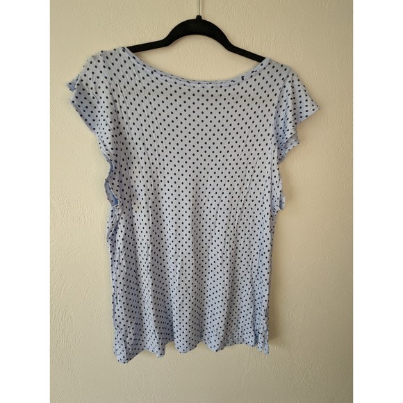 H&M Polka Dot Flutter Sleeve Tee Sz L - Picture 2 of 3
